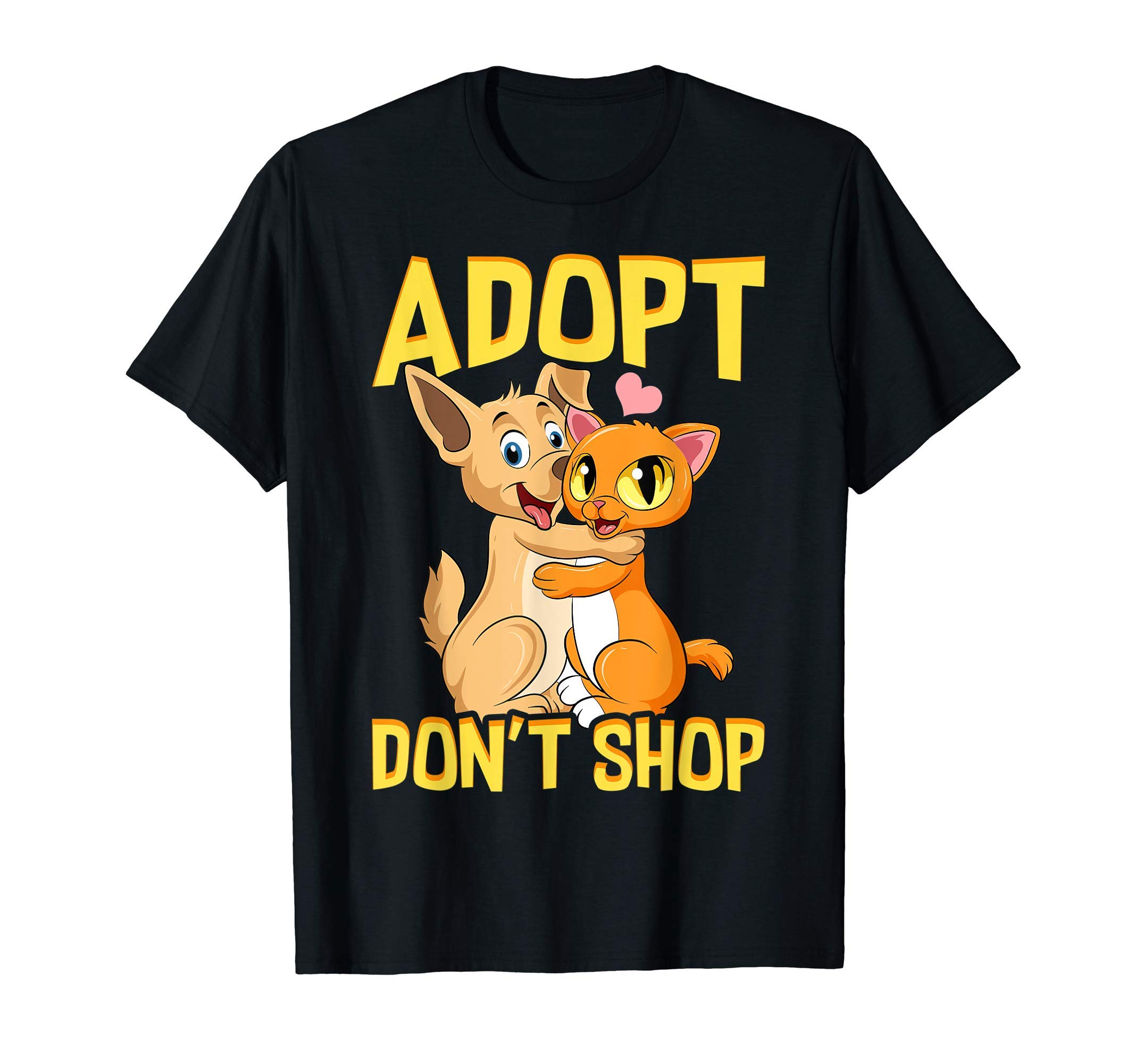 Adopt Don't Shop Cute Cat & Dog Rescue Adoption T-Shirt