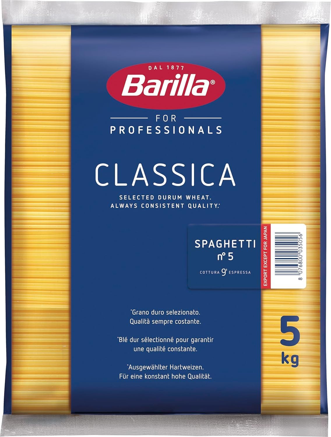 Italian Gourmet Bundle 5x 5kg + Italian Gourmet Polpa Gratis – Italienische Premium Spaghetti N°5 aus Hartweizengrieß – Profi Pasta Großpackung für Gastronomie, Restaurant, Catering & Familien