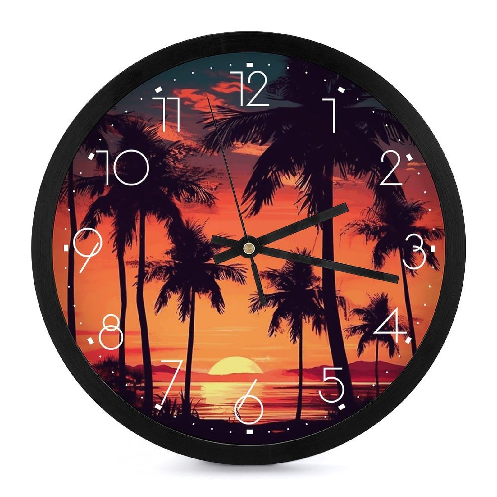 Horloge murale moderne décorative design palmier épuré