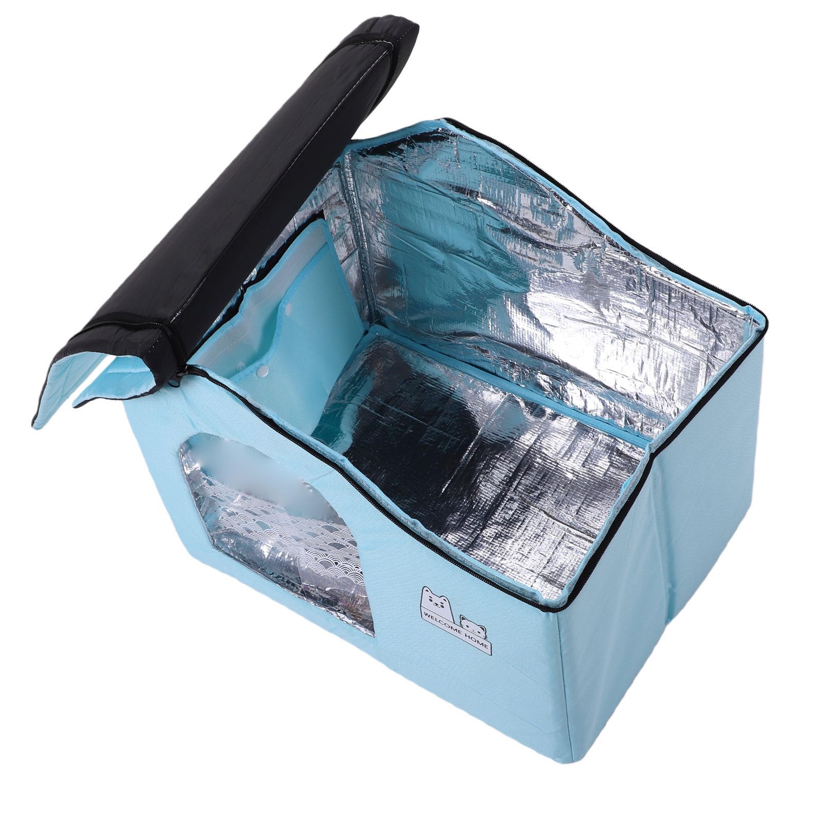 Casa para gatos con aire acondicionado, ajustable y ligera, para uso en interiores y exteriores, con bolsas de hielo (tamaño mediano)