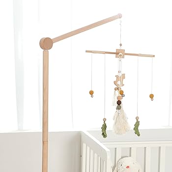 ベッドメリー＆木製アーム　気球　雲　おしゃれ Amazon | let's make ベッドメリー 熱気球 ふわふわ 月 星 雲