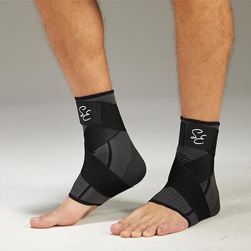 Miniatura 7 de Special Essentials Tobillera con correa para hombres y mujeres, 1 par de mangas de compresión para fascitis plantar, neuropatía, tendinitis de