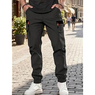 Calça Masculina de Caminhada com Cordão e Bolsos
