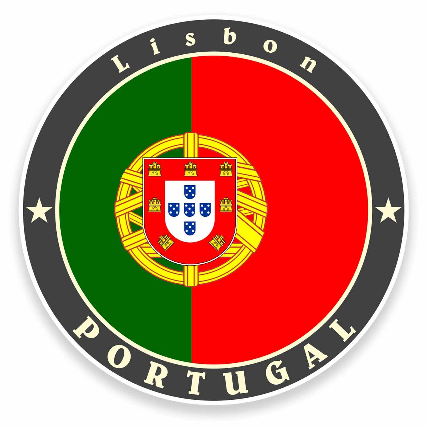 Destinationvinyl Multi 2 X 10Cm Lisbon Portugal Sticker Car Bike Laptop Map Flag Travel Luggage #9520 (10Cm Wide X 10Cm High)
