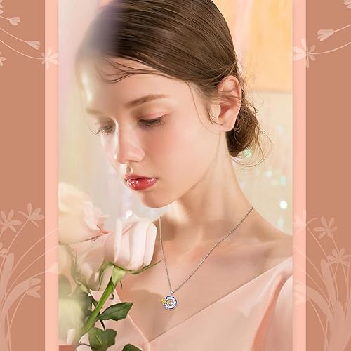 Miniatura 2 de Collares de animales para mujeres y niñas de plata de ley 925 con colgante de rana, mariquita, cobaya, camello, jirafa, gato, seta, paloma, joyería