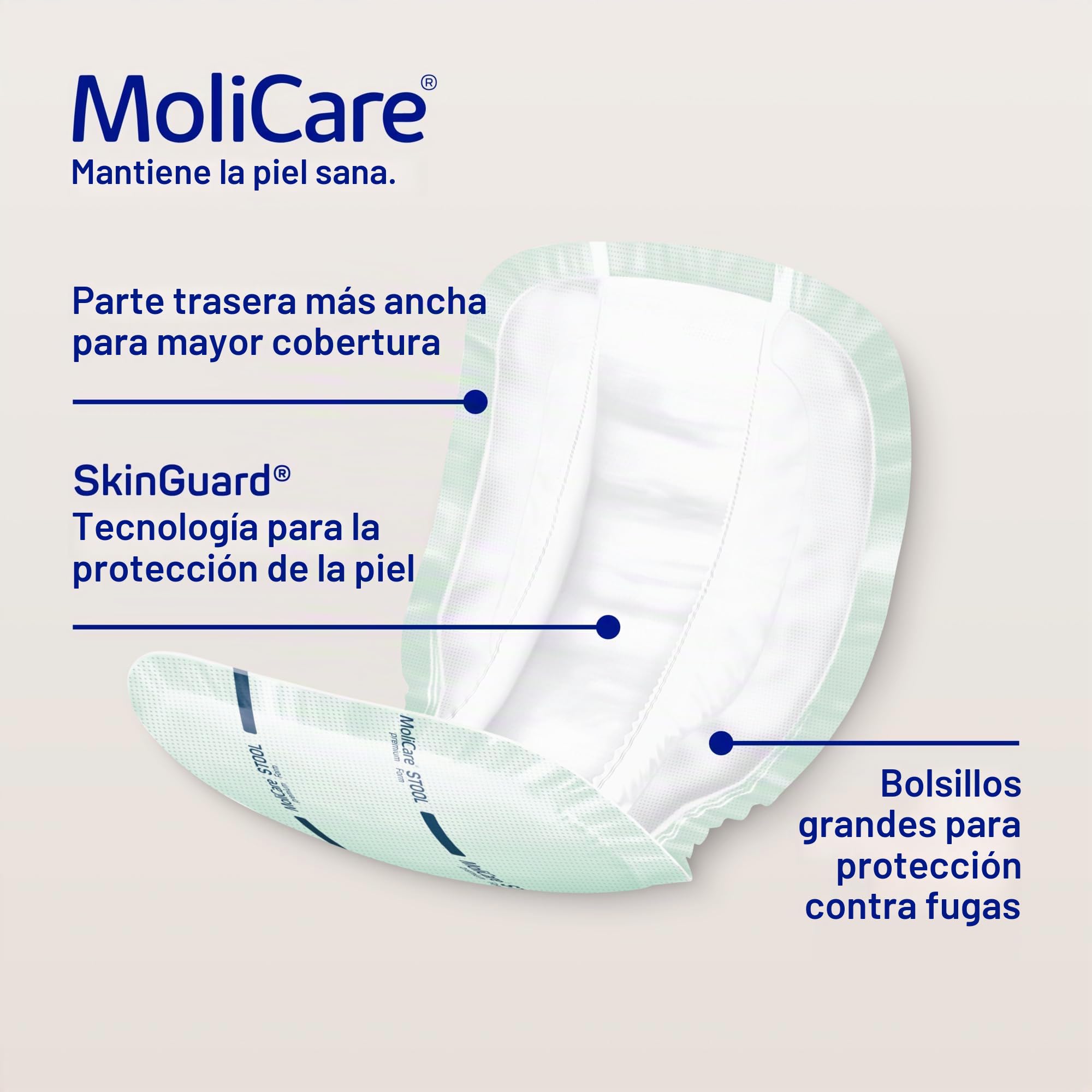 MoliCare® Taburete Premium Form - Almohadillas unisex grandes para incontinencia fecal | Ajuste discreto y cómodo, fiable y absorbente | Paquete de 32