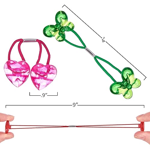 Miniatura 3 de Expressions 24 colas de caballo con forma de corazón y mariposa, varios lazos para el pelo y soportes para niños pequeños y niños