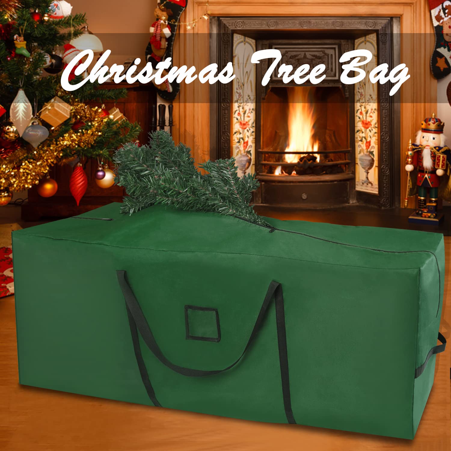 Custodia Per Cuscino Per Mobili Da Esterno Custodia Per Albero Di Natale In Tessuto Oxford 210D Housse De Rangement Sapin De Noel 120x40x55cm Noir 85557411 - 8