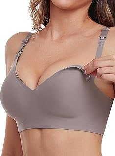 Vinfact Smooth Nursing Bras for Breastfeeding Seamless Maternity Bras for Pregnancy Wireless Bralette with Extra Bra Extender