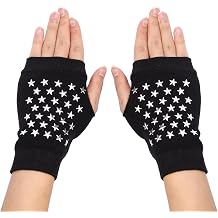 Eigso Womens Punk Studded Gloves, Y2K Rock Concert Glove for Woman Spikes Fingerless Glove