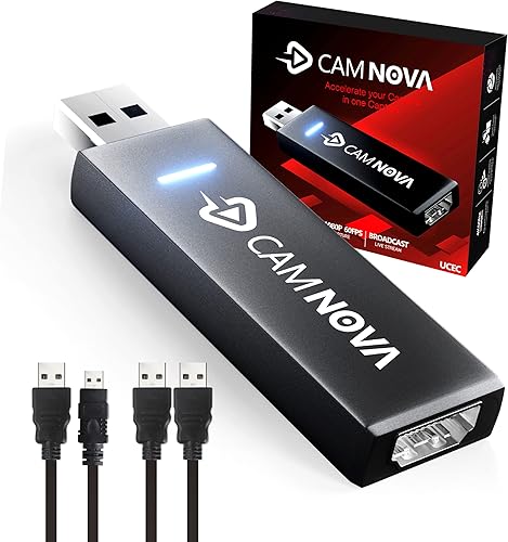 UCEC CAM NOVA - Tarjeta de captura de video, 1080P 4K HDMI, dispositivo de captura de video USB 3.0 Cam Link, grabación en vivo a través de
