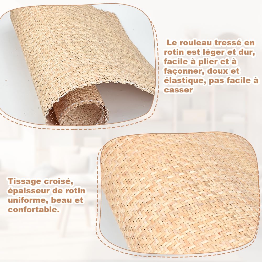 Rouleau De Cannage Naturel 80x150cm - Rotin Tressé Pour Meubles, Chaises, Décoration | Cannage Rouleau