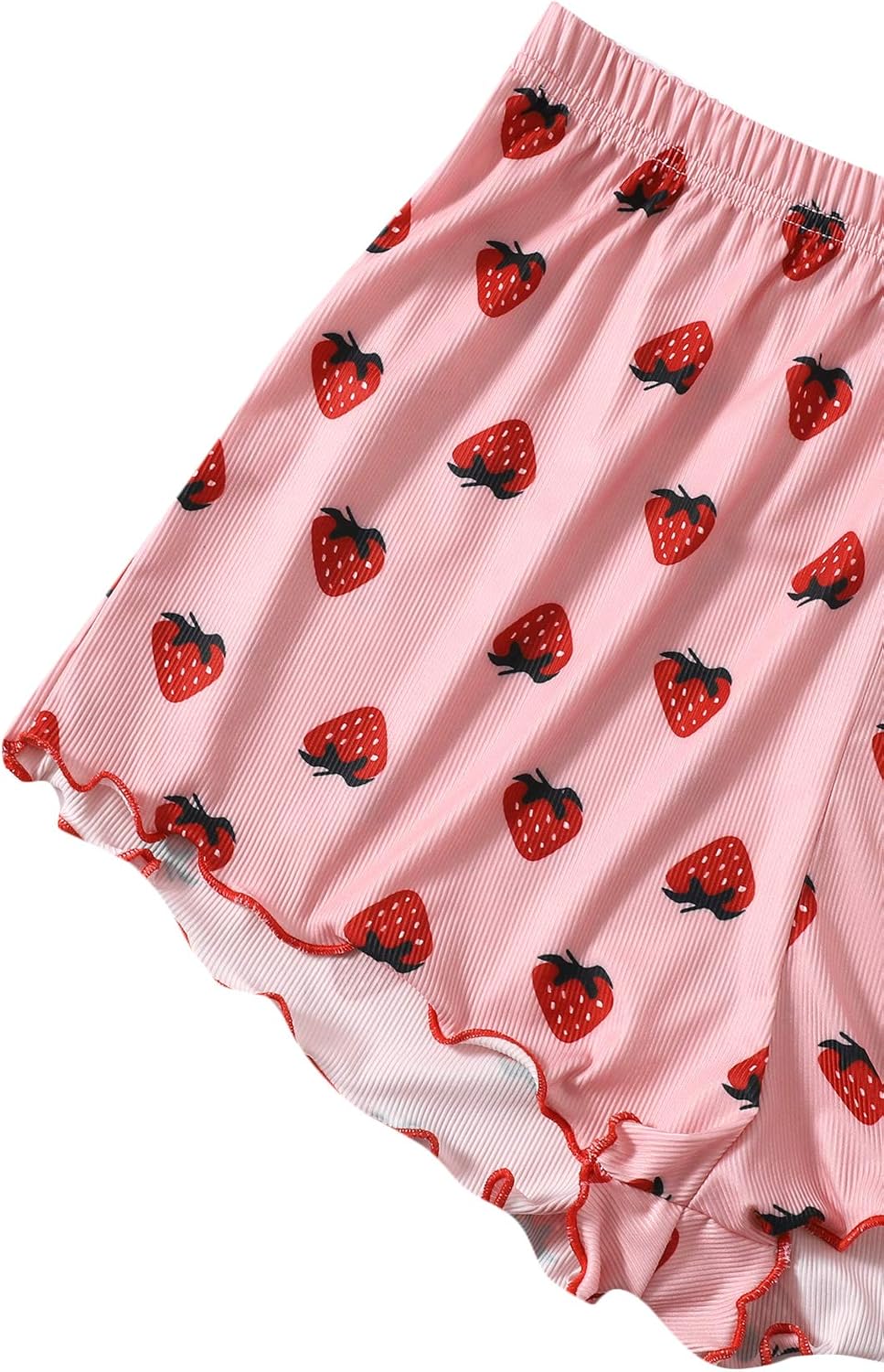 SweatyRocks Women's Summer Contrast Lace Cow Print Cami Top and Shorts Sleepwear Pajamas Set - Image 5