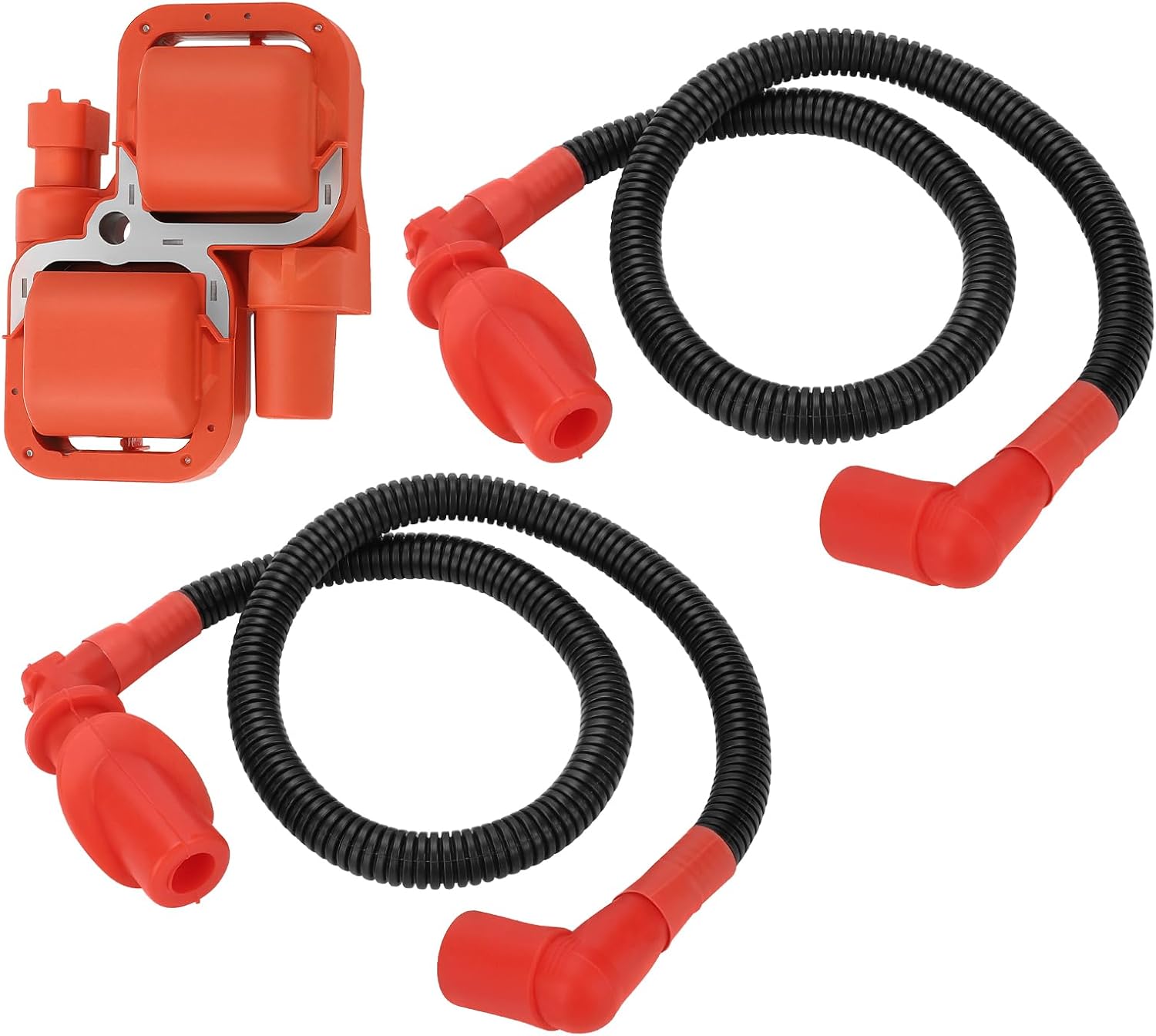 JAVIK Ignition Coil Spark Plug Wire Cap For Polaris Ranger 700 2007-2009 800 2010 Sportsman 800 2005-2014 700 2004-2007 O.E.M# 4010425