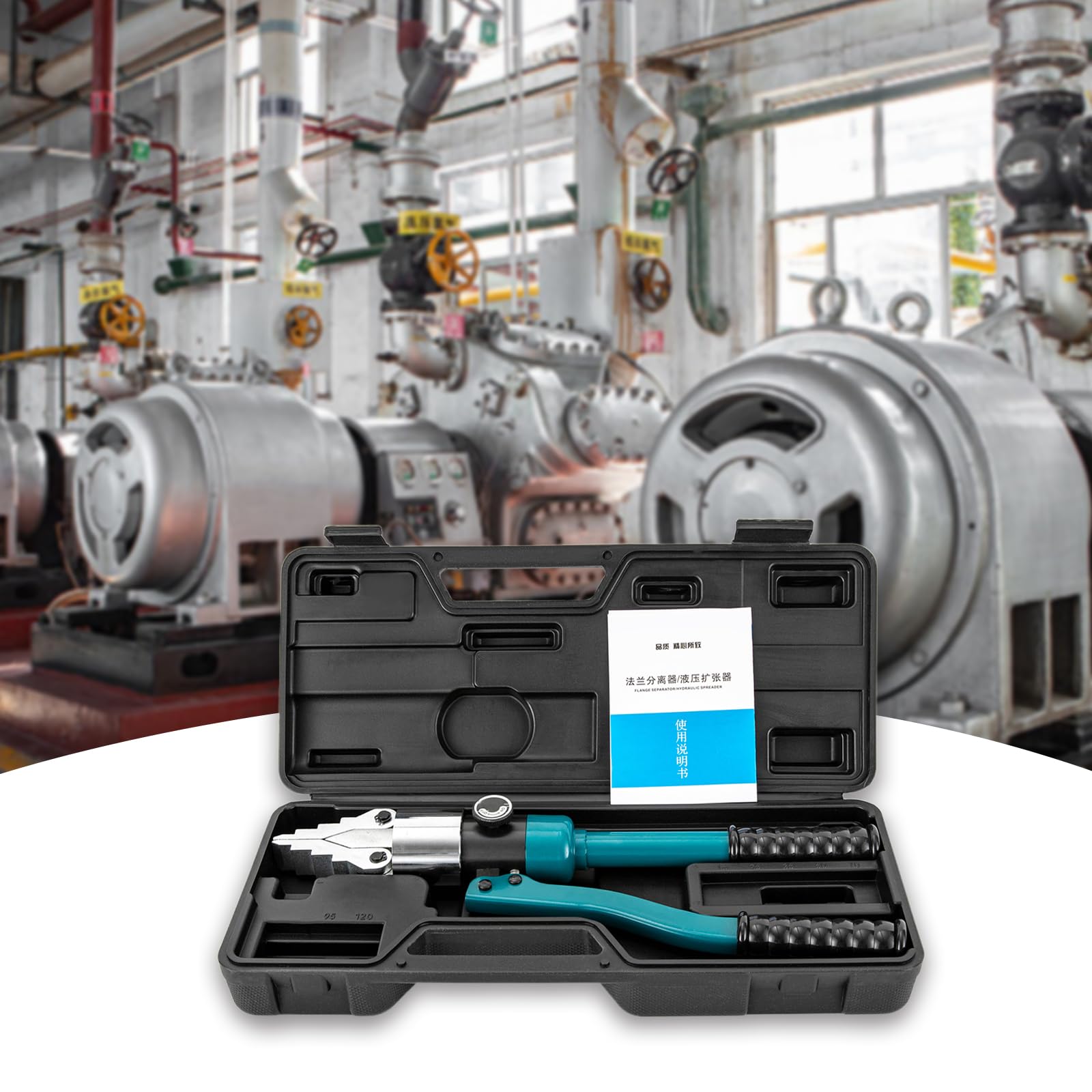 8T Spargitore idraulico flangia separatore idraulico portatile, strumento di diffusione idraulico manuale con cassetta degli attrezzi per riparazione di tubi, riparazione di corrente e