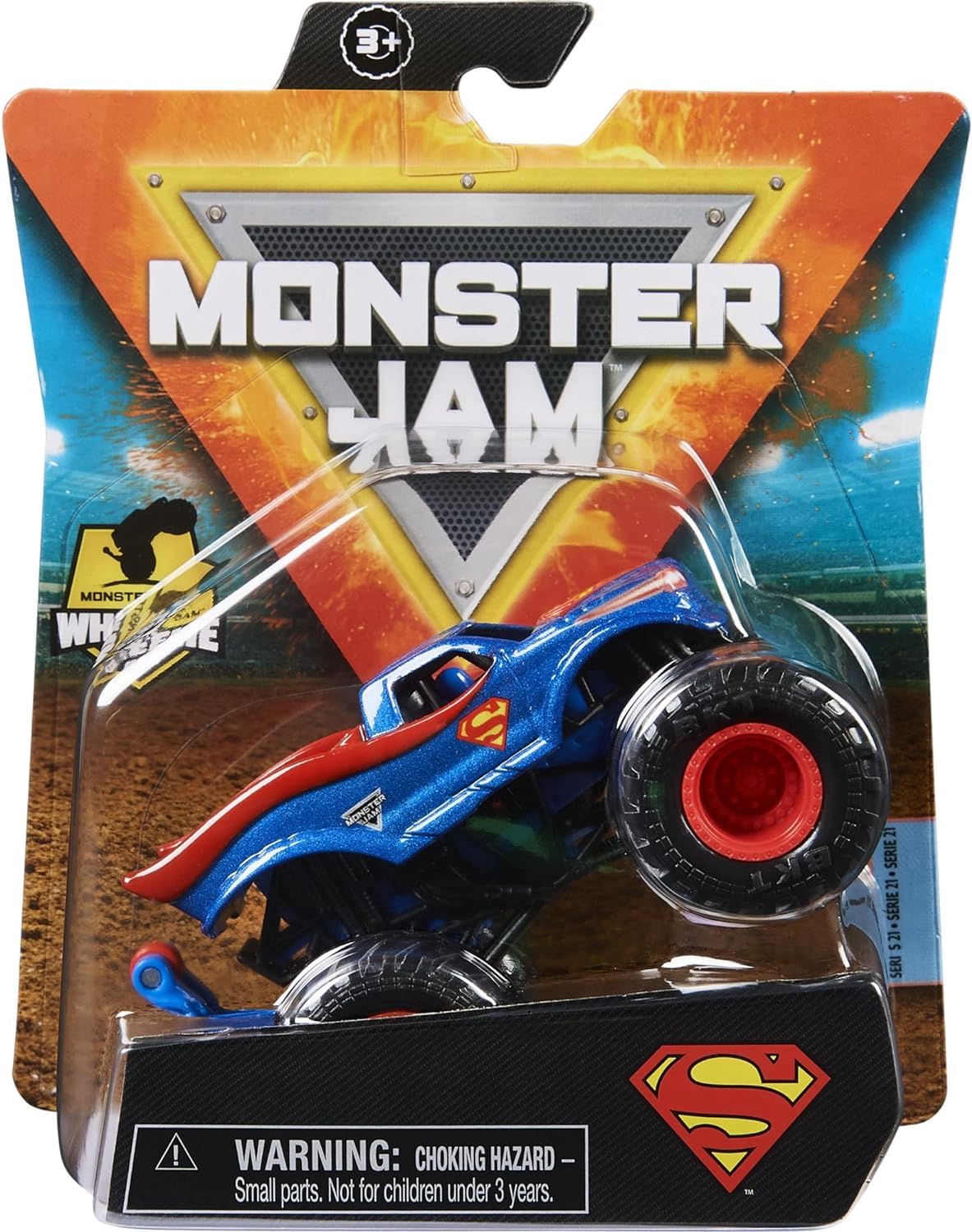 Monster Jam, Official Superman Monster Truck, Die-Cast Vehicle, Heroes and Villains Series, 1:64 Scale