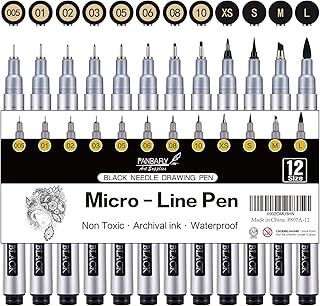 PANDAFLY Micro-Pen Fineliner Ink Pens, Precision Multiliner Pens for Artist Illustration, Sketching, Calligraphy,Technical...