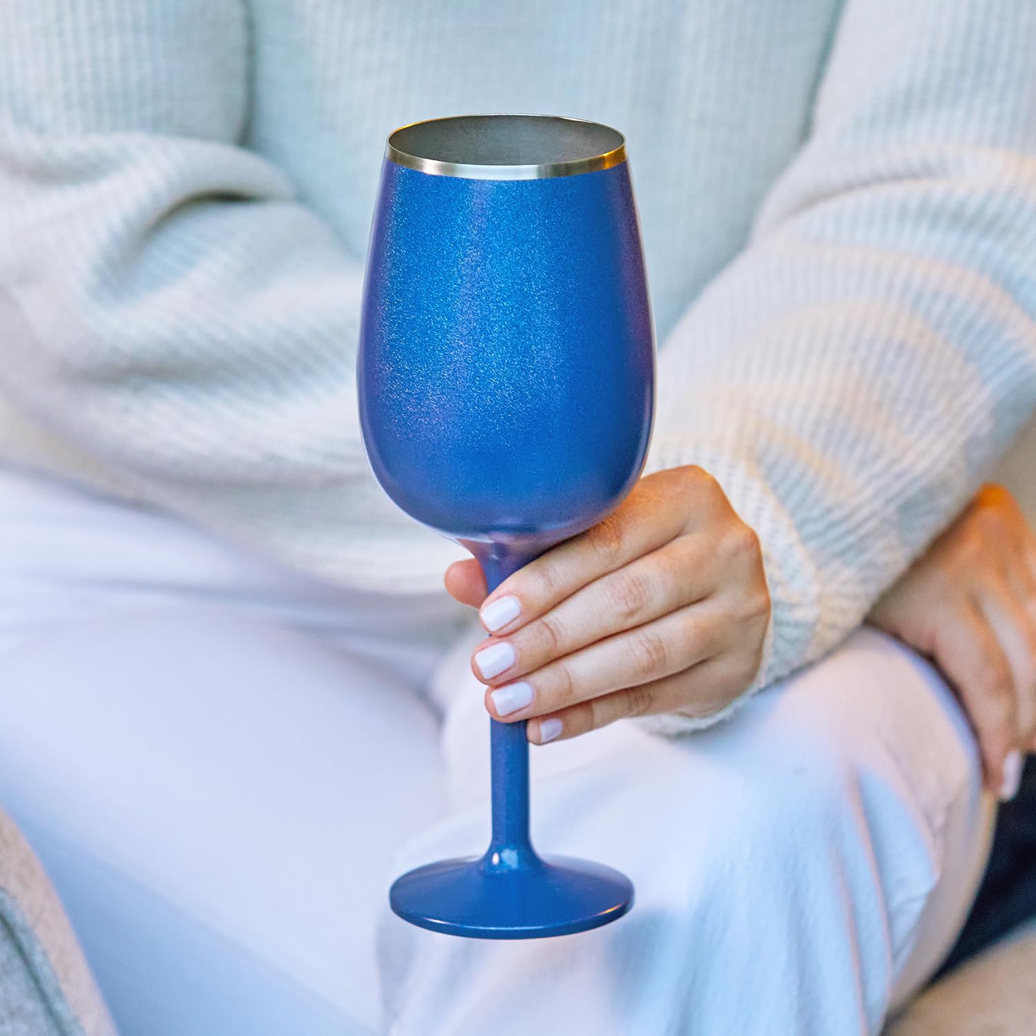 Newport Stemware Collection - Copa de vino de acero inoxidable aislada al vacío, copa de vino ligera, irrompible y las bebidas se mantienen frías, base de silicona antideslizante, copas de cóctel, 12