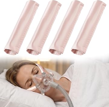 4 Packs Satin Strap CPAP Covers Breathable Mask Frame Covers, Reusable Strap Cushions Suitable for Universal Masks, Soft Silk Pads for Reducing Red Marks Pink