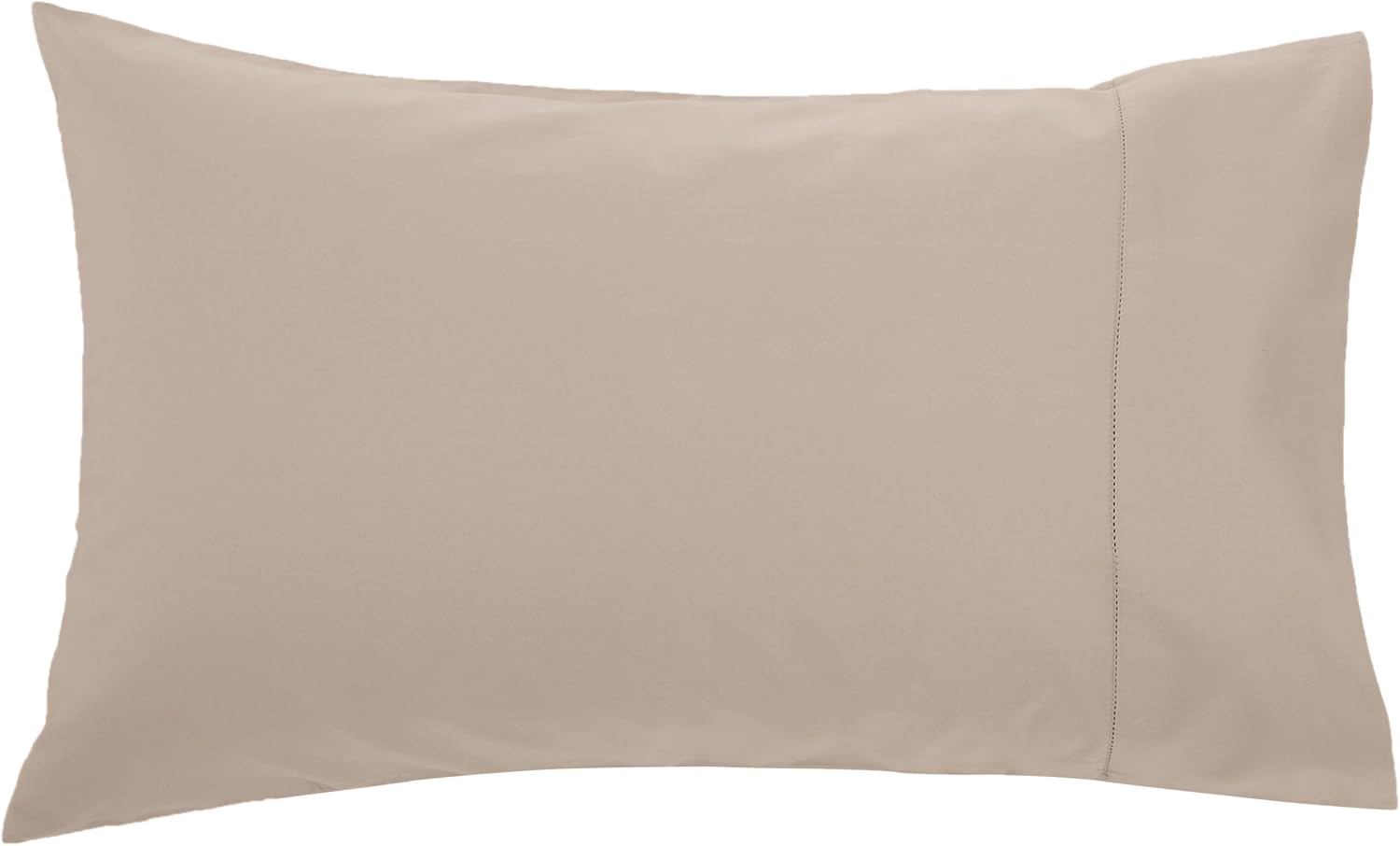 Amazon Brand – Pinzon 400 Thread Count Egyptian Cotton Sateen Hemstitch Pillow Cases - Set of 2, Standard, Taupe