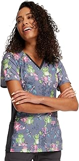 Cherokee Prints Women Scrubs Top Mock Wrap CK614