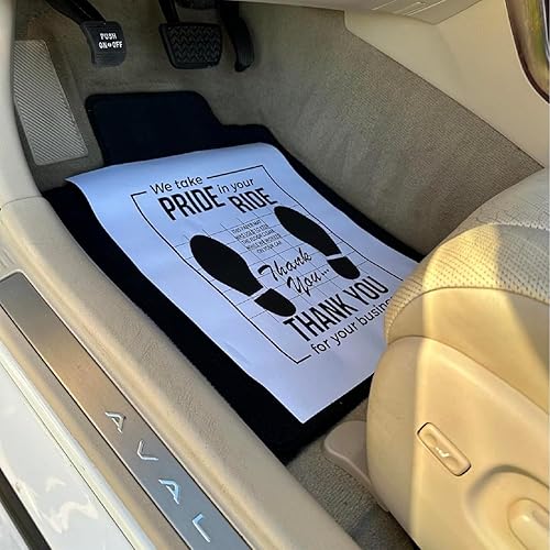 Miniatura 4 de Alfombrillas de papel blancas para automóvil, 100 almohadillas desechables para vehículos, protector temporal de suelo de automóviles, protector de