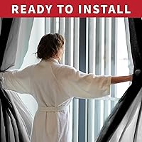 Vista 15 de Sapphire Home - Paneles de cortina (2 unidades), cortinas translúcidas de 54” x 84” (108” de ancho en total), paneles de gasa para dormitorio, sala