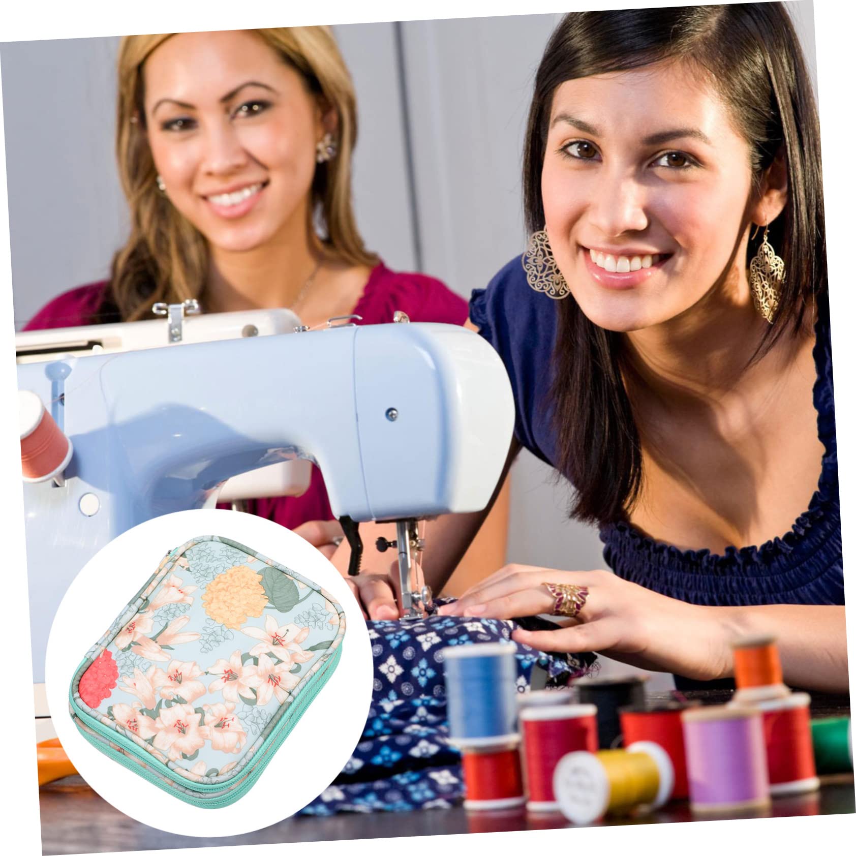 EXCEART 3 Piezas bolsa de almacenamiento de ganchillo organizador de almacenamiento de bolsos bolsa de ganchillo de doble capa agujas de tejer circulares ranuras para ganchillo ronda