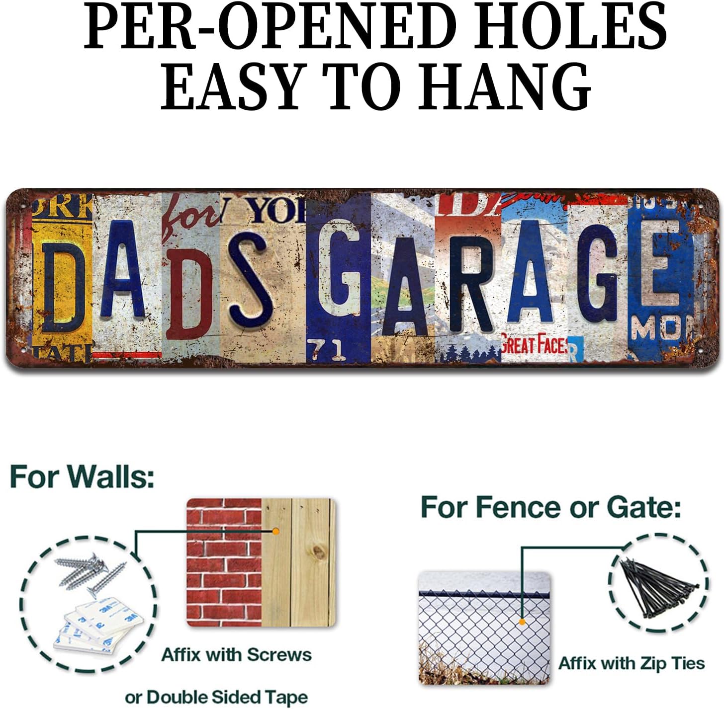 Dad's Garage Vintage Metal Tin Sign 4x16 Inch image 3