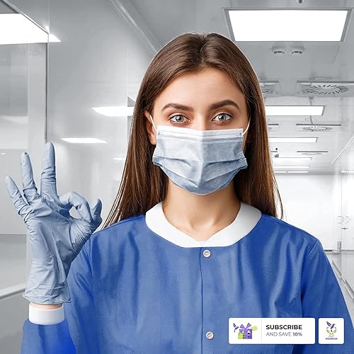 Miniatura 6 de AMZ Medical Supply Abrigo de laboratorio desechable mediano paquete de 10 abrigos de laboratorio desechables de arándanos para adultos 45 gsm SMS