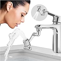 CECEFIN Patented 1080° Swivel Faucet Extender Aerator - 2-Mode Spray Sink Attachment, 360° Rotate Robotic Arm for Kitchen Bathroom Hand Hair Washing