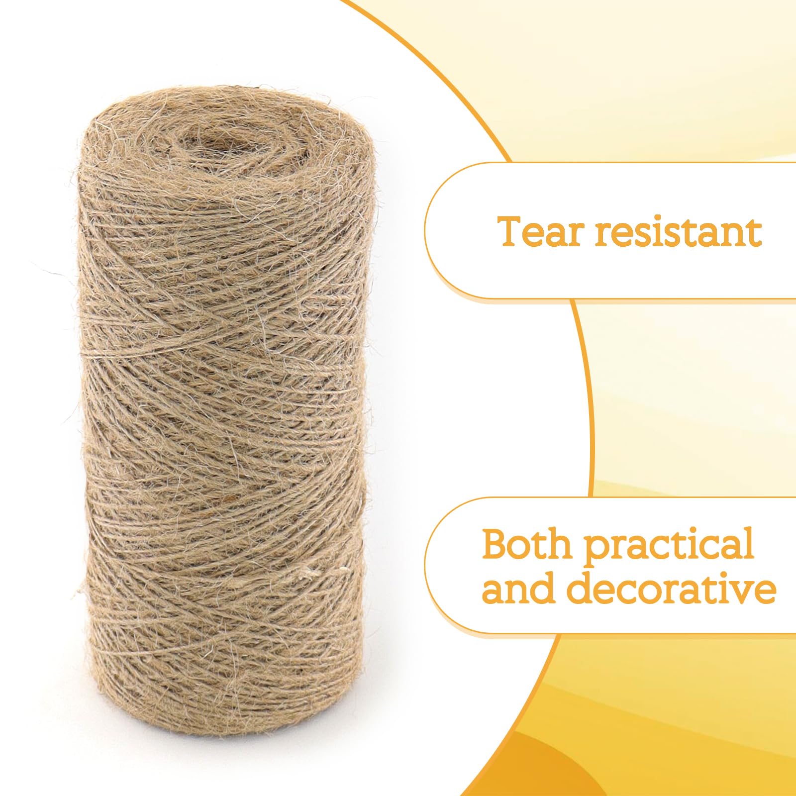 Corde De Jute 1,5 Mm X 400 M – Fil Marron Naturel – Pour Emballage, Bricolage, Décoration