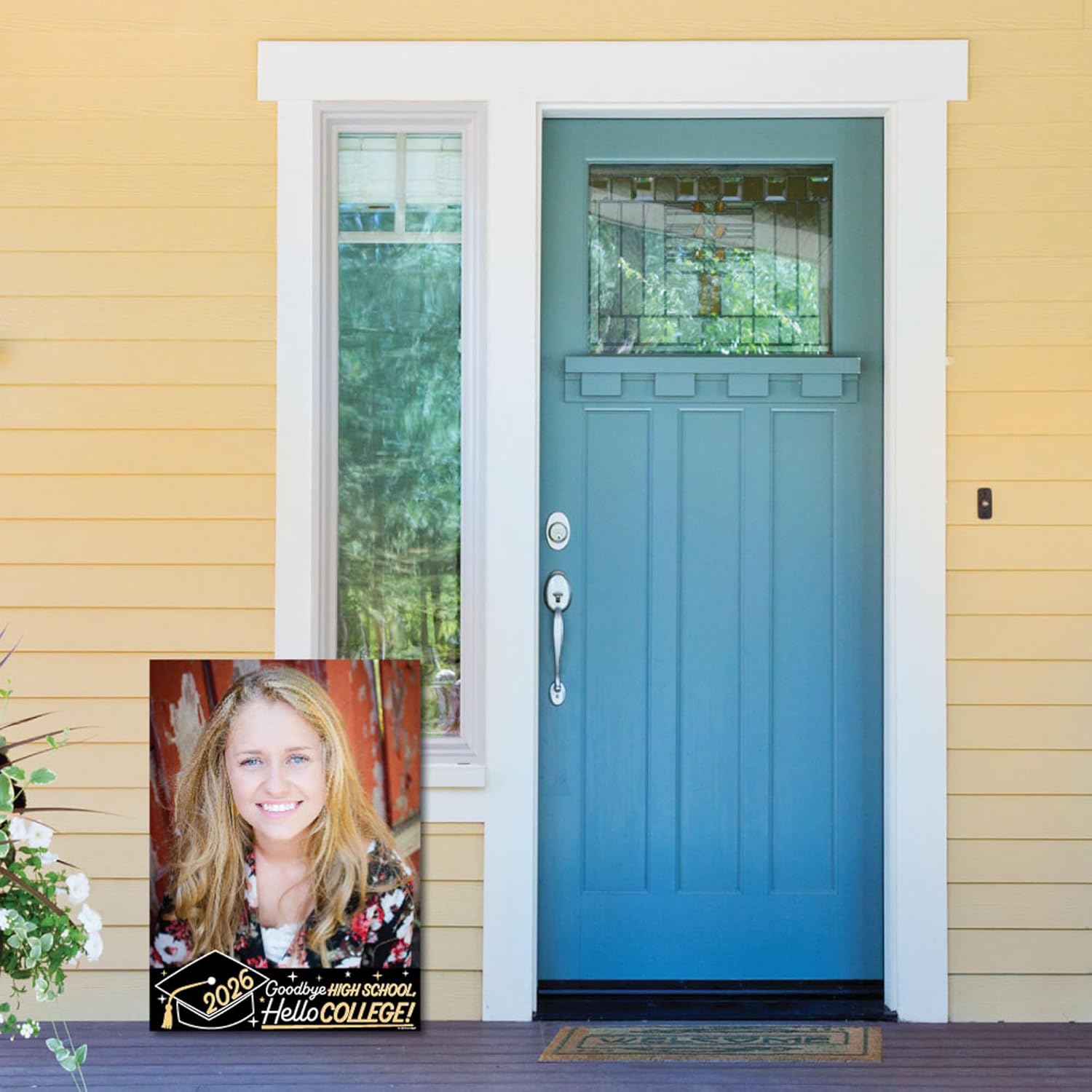 Big Dot of Happiness Custom Photo Graduation Yard Signs, 2026 Graduation Party Decorations, Personalized 2026 Grad Yard Sign, Photo Hello College Yard Sign