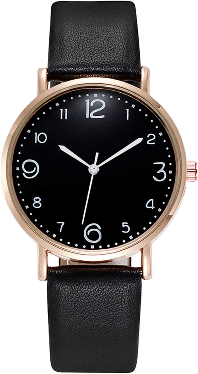 Women's Classics Quartz Analog Leather Band Watch Easy Reader Casual Wrist Watch for Girls Ladies