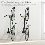 Housolution 2 Pack Bike Wall Mount Bicycle Hooks Iron Bike Hanger Brackets Wall Mounted Bicycle Storage Rack Heavy Duty L Shape Vertical Bike Rack Convenient for Home Garage, Bike Accessories, Black