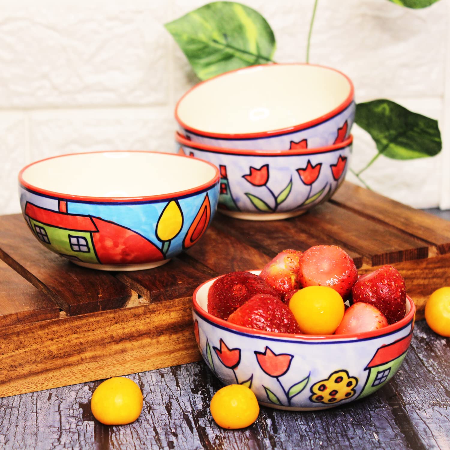 Buy THEARTISANEMPORIUM Exotic Panorama Hand-Painted Ceramic Dining