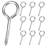 Vista 14 de Aovchei Tornillos de Ojo, 50 Piezas de 1 Pulgada de Largo, Ganchos de Tornillo de Acero Inoxidable 304, Pernos de Ojo Autorroscantes