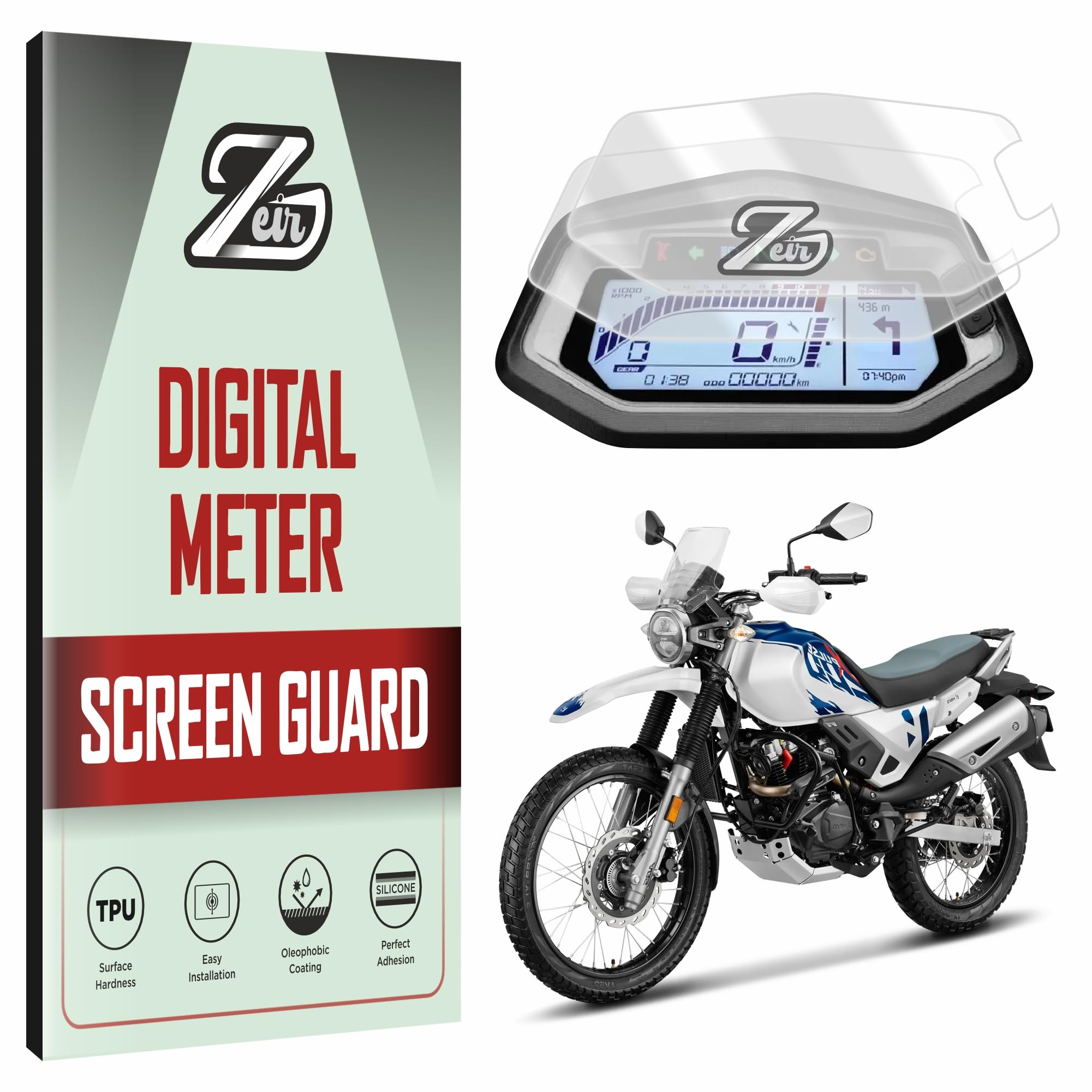 ZEIR [2 PACK] Screen Protector Compatible with HERO XPULSE 200 - 200T - 200 4V - 200S | Digital Display Scratch Guard For Xpulse200 | Anti Scratch Instrument Console HeroXpulse Bike Accessory 2025 [Not Tempered Glass]-image-32