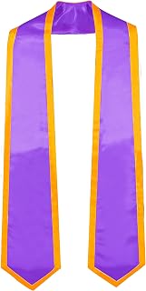 GraduationMall Plain Graduation Honor Stole Classic End With Trim Unisex Adult 72" / 60" Long
