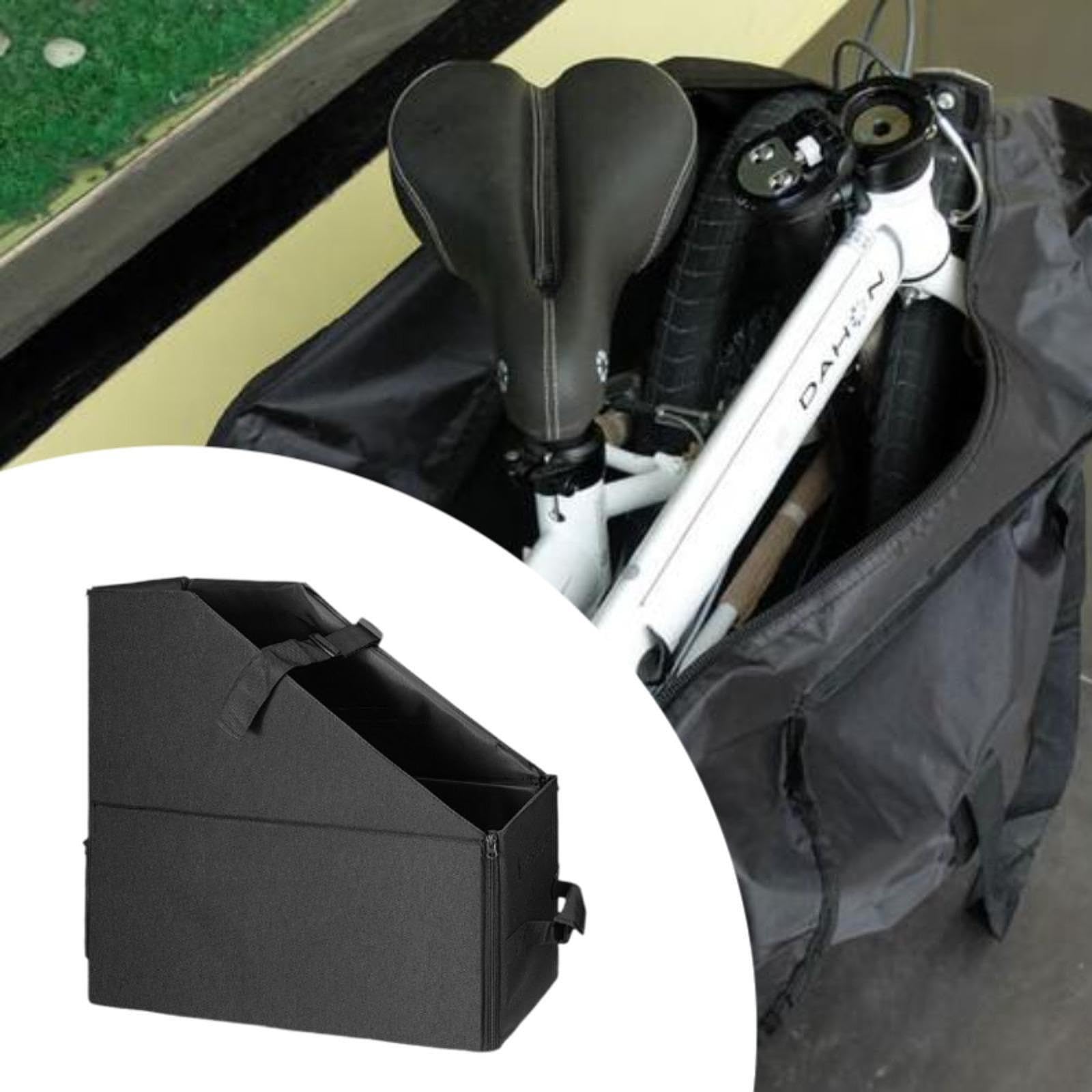 Borsa portaoggetti pieghevole per bici professionale, impermeabile, portatile, facile da trasportare, progettata specificamente per bici pieghevoli. Elegante e portatile.
