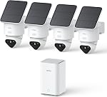 aosu T2 Ultra 4K Solar Security Cameras Wireless Outdoor, 2-Cam Kit with aosuBase, Home Security Camera System with TrueColor Night Vision, AI Detect Track, 360°Pan&Tilt, Expandable 1TB Local Storage