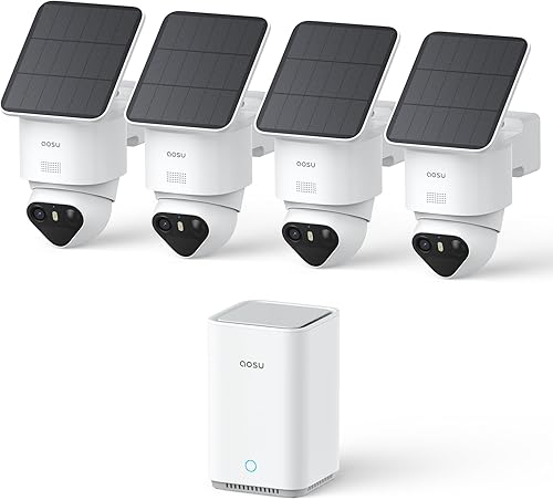 Miniatura 12 de aosu Cámaras de seguridad T2 Ultra 4K inalámbricas para exteriores, visión nocturna TrueColor, detección triple AI, seguimiento automático de 360°