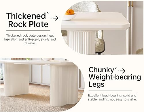 Miniatura 7 de Juego de mesa de comedor y sillas de 7 piezas para 6, mesa de cocina rectangular de 62.99 pulgadas con 6 sillas, juegos de cocina y comedor con