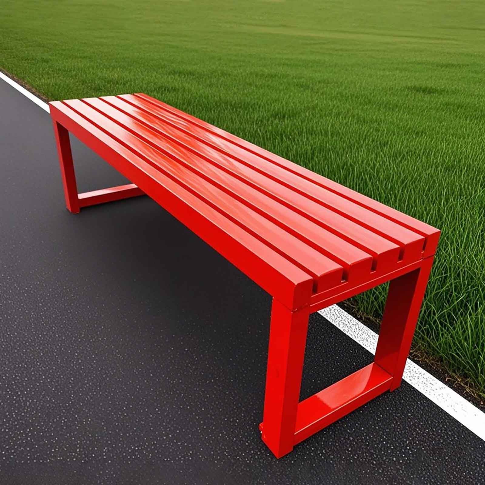 Banc de jardin en fonte de 150 cm, l'élégance du métal rouge imperméable