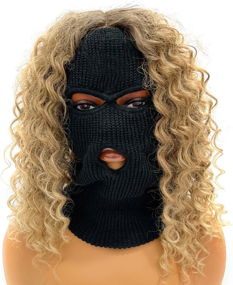 3 Hole Balaclava Empty Top Ski Mask Winter Knitted Full Face Cover Naughty Mask Hat Neck Warmer Thermal Cycling for Men Women - Image 3