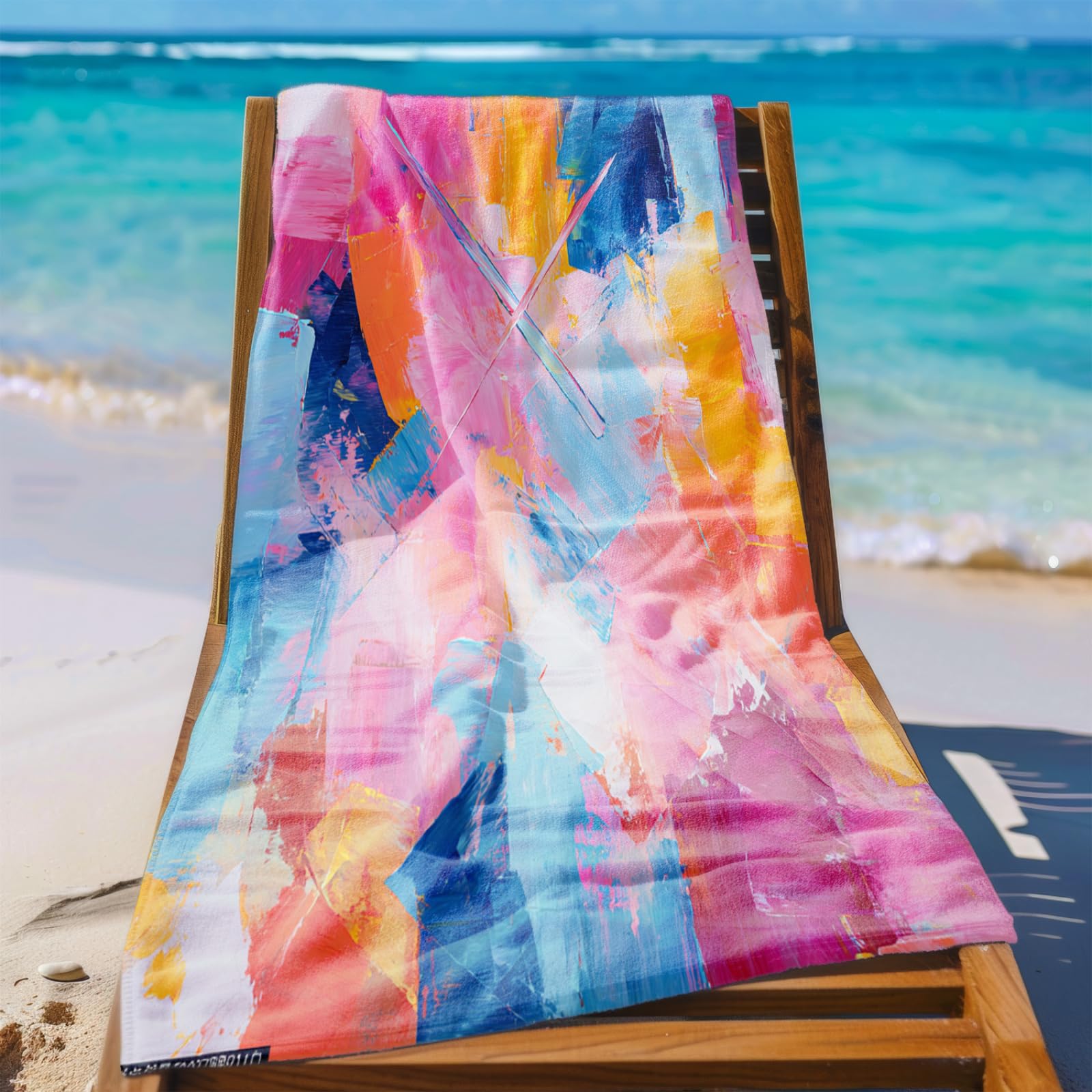 Beach Towel 80x160 Pink Red Graffiti Microfibre Quick Dry Towel for girls,Pool Swimming Travel Towels,Sand-Resistant, Absorbent, Lightweight