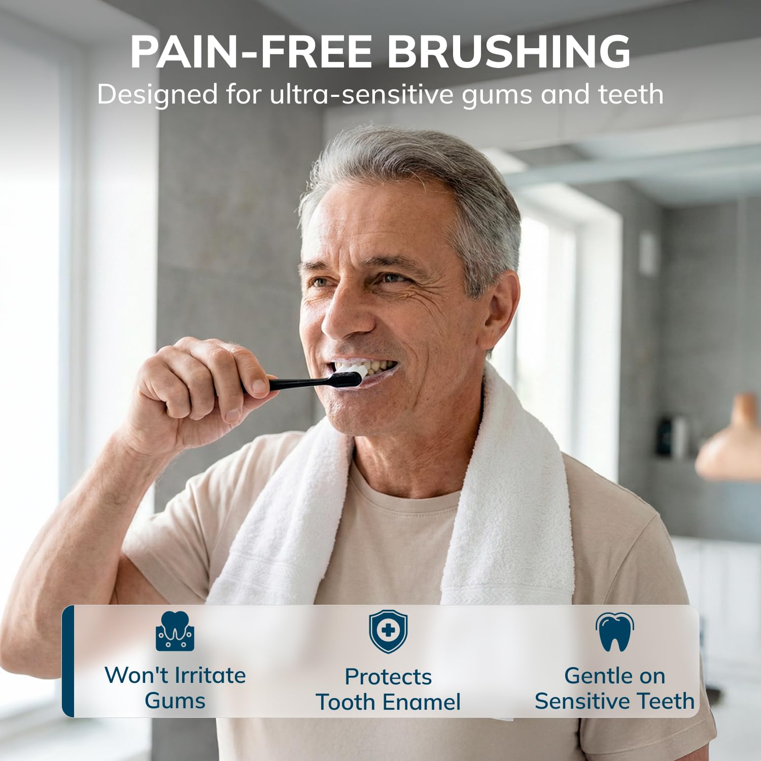 Swissklip Cepillo de dientes extra suave para encías y dientes sensibles I Nano cepillo de dientes con más de 12000 micro, nano cerdas I Solución avanzada de limpieza de dientes I Adecuado para todos