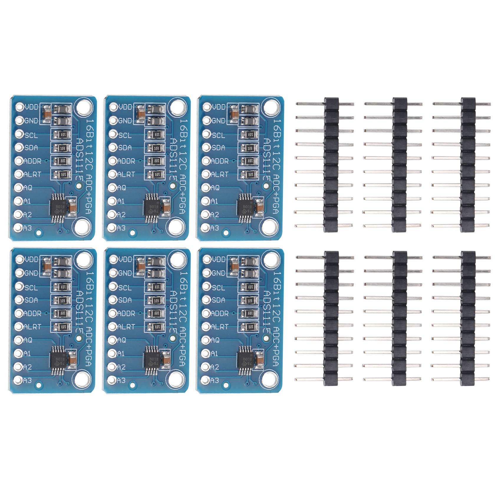 6 PièCes SéRies ADS1115 Convertisseur AnalogiqueNuméRique Convertisseur de Module ADC 16 Bits avec Amplificateur de Gain Programmable pour