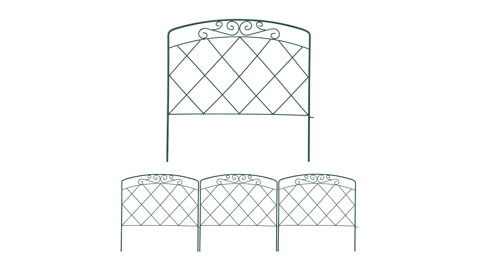 Relaxdays Beetzaun, 6er Set, HxB: je 38 x 68,5 cm, Zierzaun Garten, zum