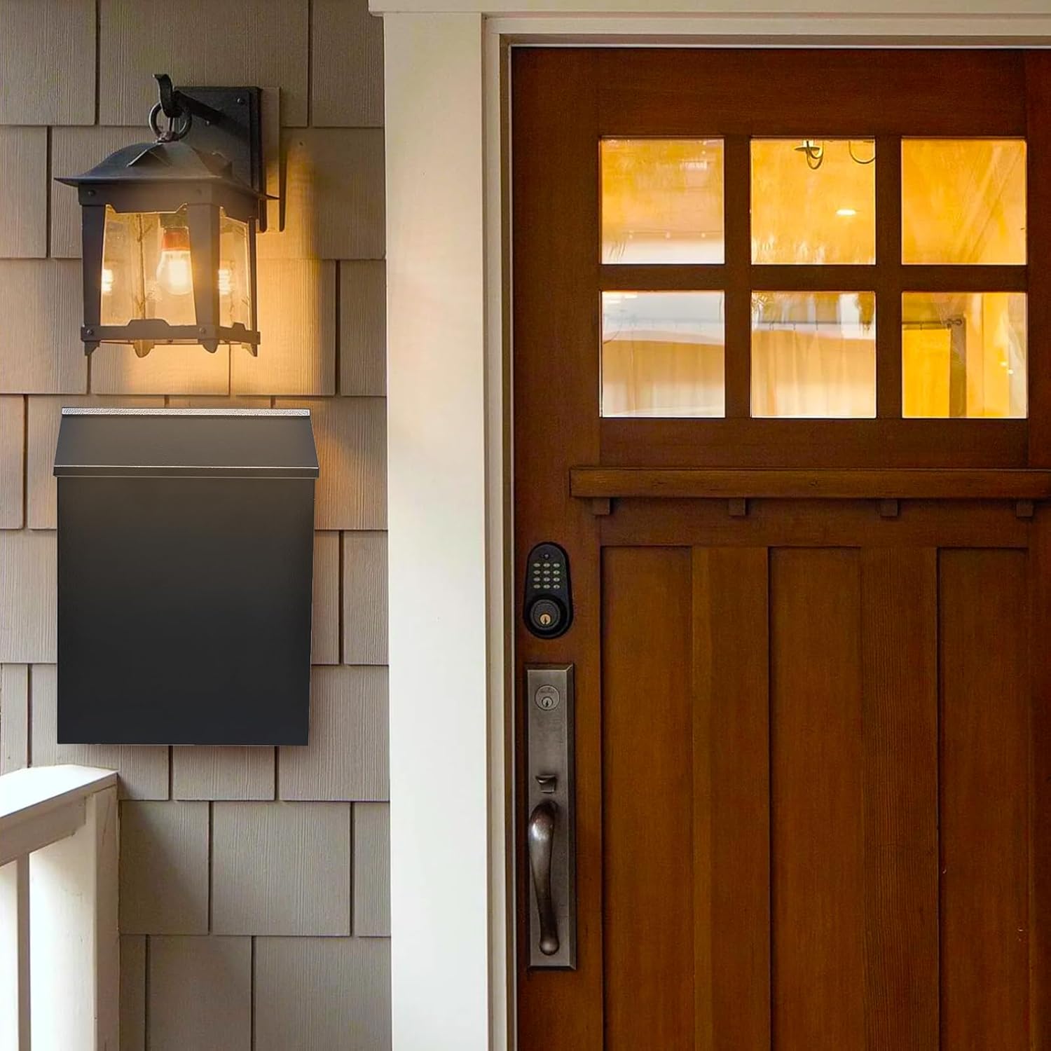 KYODOLED Convenient and Durable Wall Mount Mailbox for Outside, Easy Installation, Ample Storage Space to Accommodate Standard-Sized Letter, Magazine, Check, Black, Drop Box for Home or Apartment